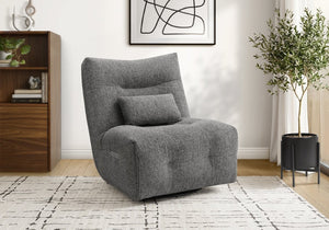 Monarch Specialties Reclining Power Chair with Heat Massage Swivel Glider and USB Ports for Living Rooms Dark Grey I 8185