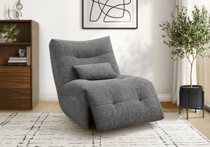 Monarch Specialties Reclining Power Chair with Heat Massage Swivel Glider and USB Ports for Living Rooms Dark Grey I 8185