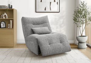 Monarch Specialties Reclining Power Chair with Heat Massage Swivel Glider and USB Ports for Living Rooms Light Grey I 8186