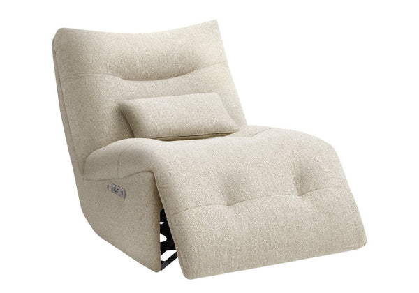 Monarch Specialties Reclining Power Chair with Heat Massage Swivel Glider and USB Ports for Living Rooms Cream I 8187