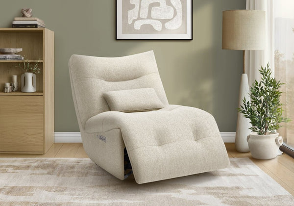 Monarch Specialties Reclining Power Chair with Heat Massage Swivel Glider and USB Ports for Living Rooms Cream I 8187