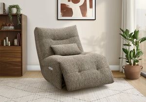 Monarch Specialties Reclining Power Chair with Heat Massage Swivel Glider and USB Ports for Living Rooms Brown I 8188
