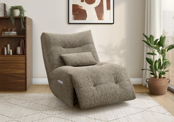Monarch Specialties Reclining Power Chair with Heat Massage Swivel Glider and USB Ports for Living Rooms Brown I 8188