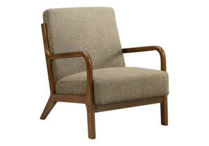 Monarch Specialties Accent Chair with Walnut Arms and Tapered Legs Plush Foam Seat for Living Room I 8331