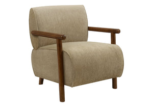 Monarch Specialties Accent Chair Mid Century Modern Upholstered Seat Walnut Tapered Legs Living Room I 8340
