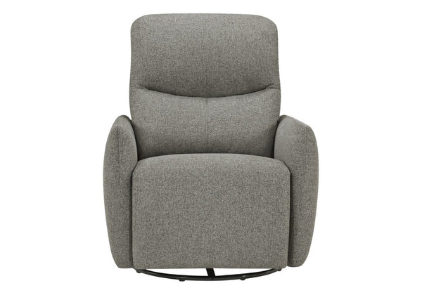 Monarch Specialties Reclining Power Chair with Glider Swivel Base USB Ports and Soft Fabric Upholstery Light Grey I 8400