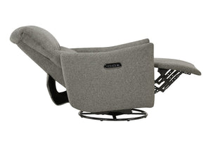 Monarch Specialties Reclining Power Chair with Glider Swivel Base USB Ports and Soft Fabric Upholstery Light Grey I 8400