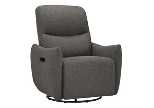 Monarch Specialties Reclining Power Chair with Glider Swivel Base USB Ports and Soft Fabric Upholstery Dark Grey I 8401