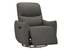 Monarch Specialties Reclining Power Chair with Glider Swivel Base USB Ports and Soft Fabric Upholstery Dark Grey I 8401