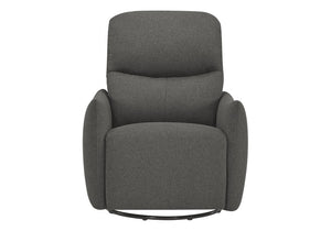 Monarch Specialties Reclining Power Chair with Glider Swivel Base USB Ports and Soft Fabric Upholstery Dark Grey I 8401