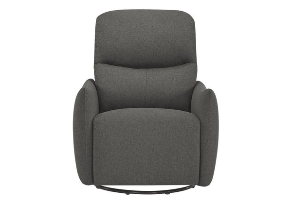 Monarch Specialties Reclining Power Chair with Glider Swivel Base USB Ports and Soft Fabric Upholstery Dark Grey I 8401