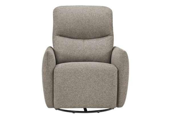 Monarch Specialties Reclining Power Chair with Glider Swivel Base USB Ports and Soft Fabric Upholstery Light Brown I 8402