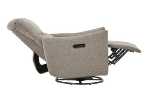 Monarch Specialties Reclining Power Chair with Glider Swivel Base USB Ports and Soft Fabric Upholstery Light Brown I 8402