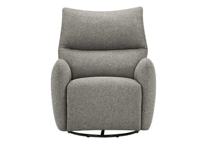 Monarch Specialties Reclining Power Glider Swivel Chair with USB Ports Upholstered for Modern Living Light Grey I 8405