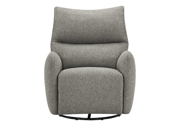 Monarch Specialties Reclining Power Glider Swivel Chair with USB Ports Upholstered for Modern Living Light Grey I 8405