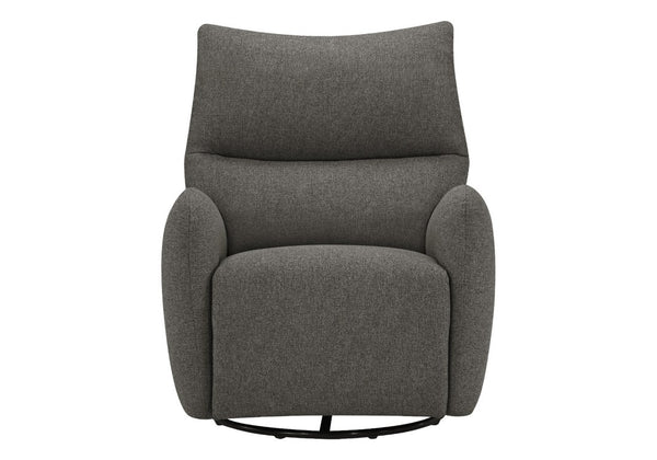 Monarch Specialties Reclining Power Glider Swivel Chair with USB Ports Upholstered for Modern Living Dark Grey I 8406