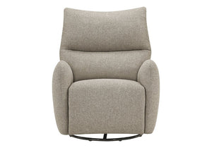 Monarch Specialties Reclining Power Glider Swivel Chair with USB Ports Upholstered for Modern Living Light Brown I 8407