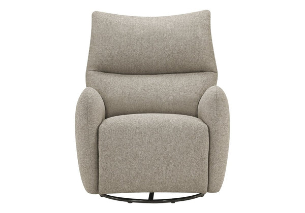 Monarch Specialties Reclining Power Glider Swivel Chair with USB Ports Upholstered for Modern Living Light Brown I 8407