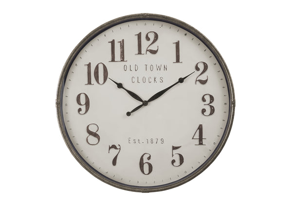 Monarch Specialties Clocks, 30" Round Oversized Wall Clock in Rich Brown - Stylish Transitional Design, Quiet Quartz Timekeeping Default Title  