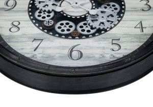 Monarch Specialties Clocks, 30" Round Gear Mechanism Oversized Wall Clock - Stylish Brown Decor for Any Room! Default Title  