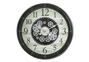 Monarch Specialties Clocks, 30" Round Gear Mechanism Oversized Wall Clock - Stylish Brown Decor for Any Room! Default Title  