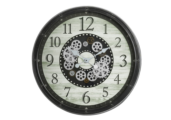 Monarch Specialties Clocks, 30" Round Gear Mechanism Oversized Wall Clock - Stylish Brown Decor for Any Room! Default Title  