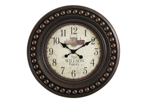 Monarch Specialties Clocks, 20" Round Antique Brown Wall Clock - Stylish Decor with Quartz Movement & Non-Ticking Design Default Title  