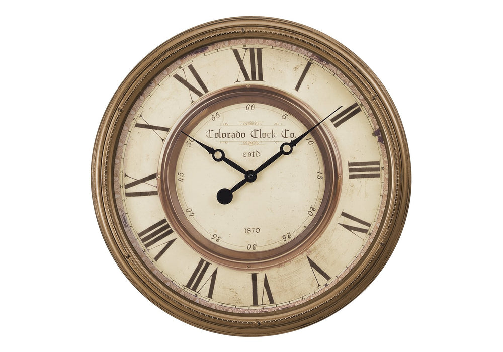 Monarch Specialties Clocks, 20" Round Antique Brown Wall Clock - Non-Ticking Design for Elegant Home Decor & Accuracy Default Title  