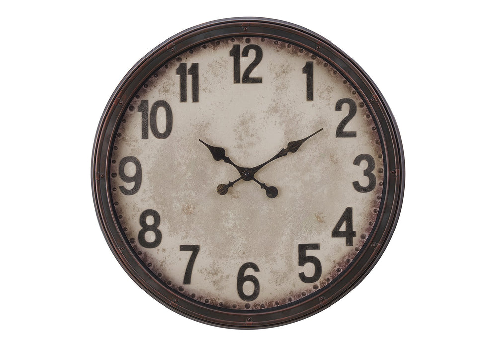 Monarch Specialties Clocks, 20" Vintage Round Wall Clock in Antique Brown - Silent Quartz, Easy to Read, Stylish Decor Default Title  