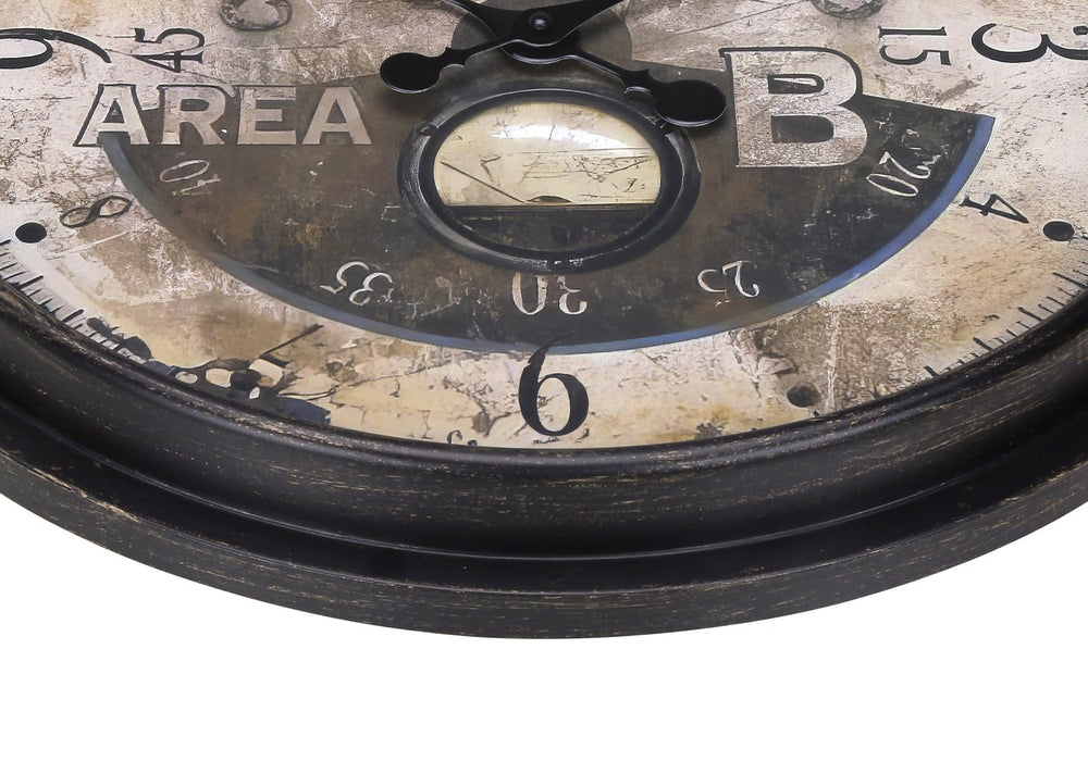 Monarch Specialties Clocks, Antique Round Wall Clock with Vintage Aviator Design for Stylish Home Decor and Quiet Timekeeping BROWN 20 L x 2 W x 20 H 