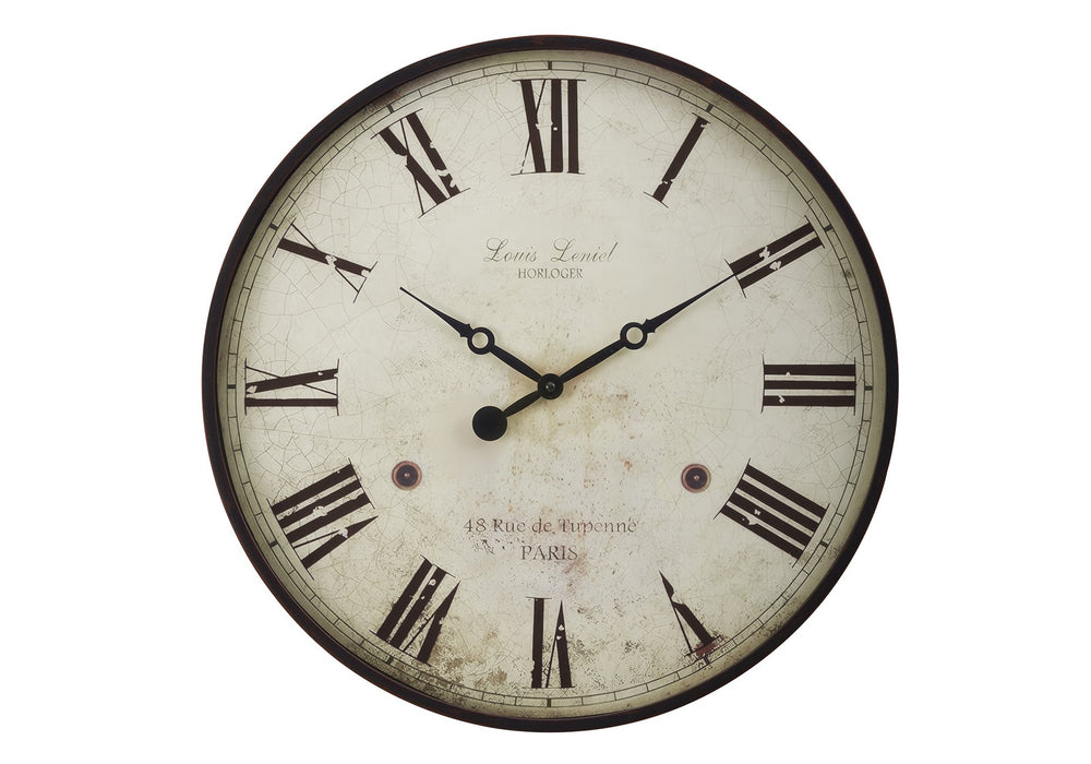 Monarch Specialties Clocks, 20" Antique Brown Wall Clock with Roman Numerals, Non-Ticking Quartz for Stylish Decor Default Title  