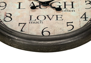 Monarch Specialties Clocks, 16" Round Antique Brown Wall Clock – Quiet, Stylish Design with Easy-to-Read Numbers! Default Title  