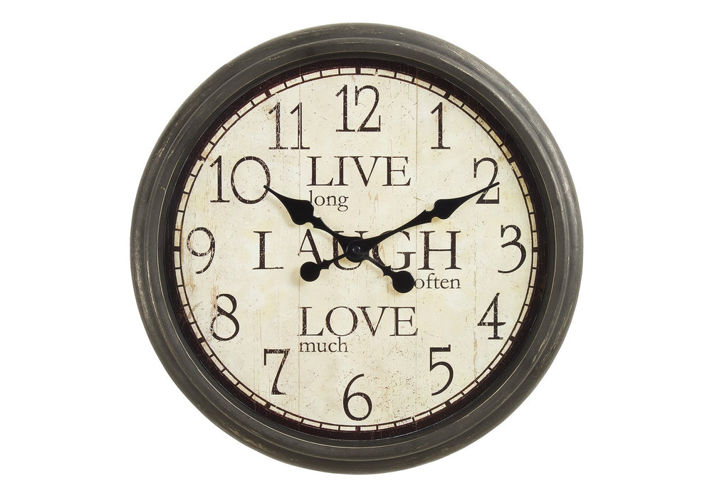 Monarch Specialties Clocks, 16" Round Antique Brown Wall Clock – Quiet, Stylish Design with Easy-to-Read Numbers! Default Title  