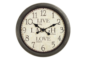 Monarch Specialties Clocks, 16" Round Antique Brown Wall Clock – Quiet, Stylish Design with Easy-to-Read Numbers! Default Title  