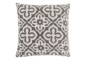 Monarch Specialties Pillows, Decorative Square Accent with Geometric Design, Soft Polyester, Easy-Care, Modern Home Decor DARK TAUPE 18 L x 6 W x 18 H 