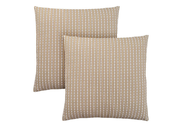 Monarch Specialties Pillows, Set of 2 Stylish Square Accent Cushions with Geometric Design for Modern Home Décor TAUPE 18 L x 6 W x 18 H I 9229
