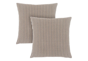 Monarch Specialties Pillows, Set of 2 Stylish Square Accent Cushions with Geometric Design for Modern Home Décor BROWN 18 L x 6 W x 18 H I 9239