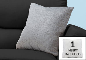 Monarch Specialties Pillows, 18x18 Velvet Accent, Glam Light Grey Decorative Throw, Washable Cover, Soft Polyester Luxury Default Title  