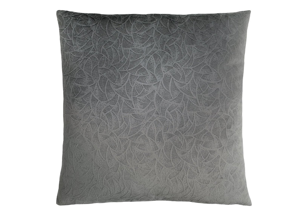 Monarch Specialties Pillows, 18x18 Floral Velvet Accent, Dark Grey Hypoallergenic, Soft Polyester, Easy-Care Throw Cushion Default Title  