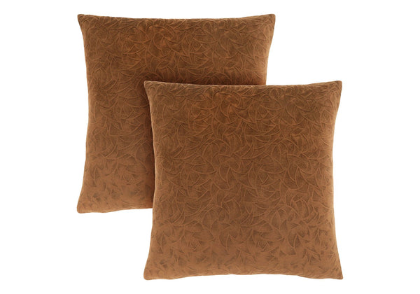 Monarch Specialties Pillows, Set of 2 Stylish Square Accent Cushions with Geometric Design for Modern Home Décor BROWN 18 L x 6 W x 18 H I 9269