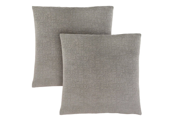 Monarch Specialties Pillows, Set of 2 Stylish Square Accent Cushions with Geometric Design for Modern Home Décor GREY 18 L x 6 W x 18 H I 9273