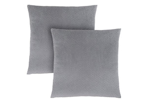 Monarch Specialties Pillows, Set of 2 Stylish Square Accent Cushions with Geometric Design for Modern Home Décor SILVER 18 L x 6 W x 18 H I 9307