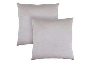 Monarch Specialties Pillows, Set of 2 Square 18x18 Accent Cushions in Silver Satin - Hypoallergenic, Stylish & Washable Default Title  