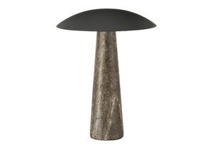 Monarch Specialties Lighting, Grey Resin Base Led Table Lamp with Black Metal Dome for Modern Living I 9400