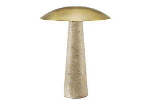 Monarch Specialties Lighting, Beige Resin Base Gold Dome Led Table Lamp for Bedside or Console Decor I 9401