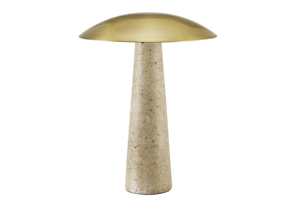 Monarch Specialties Lighting, Beige Resin Base Gold Dome Led Table Lamp for Bedside or Console Decor I 9401