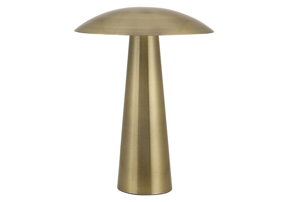 Monarch Specialties Lighting, Gold Metal Led Table Lamp with Dome Shade for Bedside or Desk Use I 9402