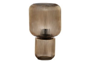 Monarch Specialties Lighting, Gold Ribbed Glass Table Lamp Contemporary Glam Accent for Bedroom or Office I 9406