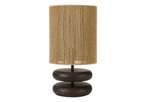 Monarch Specialties Lighting, Sculptural Resin Base Table Lamp with Woven Rope Shade for Warm Ambiance I 9411