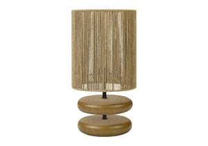 Monarch Specialties Lighting, Sculptural Resin Table Lamp with Rope Shade for Warm Ambient Bedroom Glow I 9412